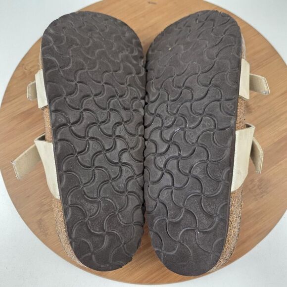 Birkenstock Mayari Shoes Womens Size 38 US 7 Sandals Silver Leather Cork Comfort - Picture 10 of 11